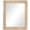 Brown Wood Beaded Frame Wall Mirror with Distressing 30" x 1" x 36"
